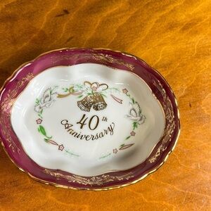 Lefton china 40th anniversary dish. Like new pre owned
